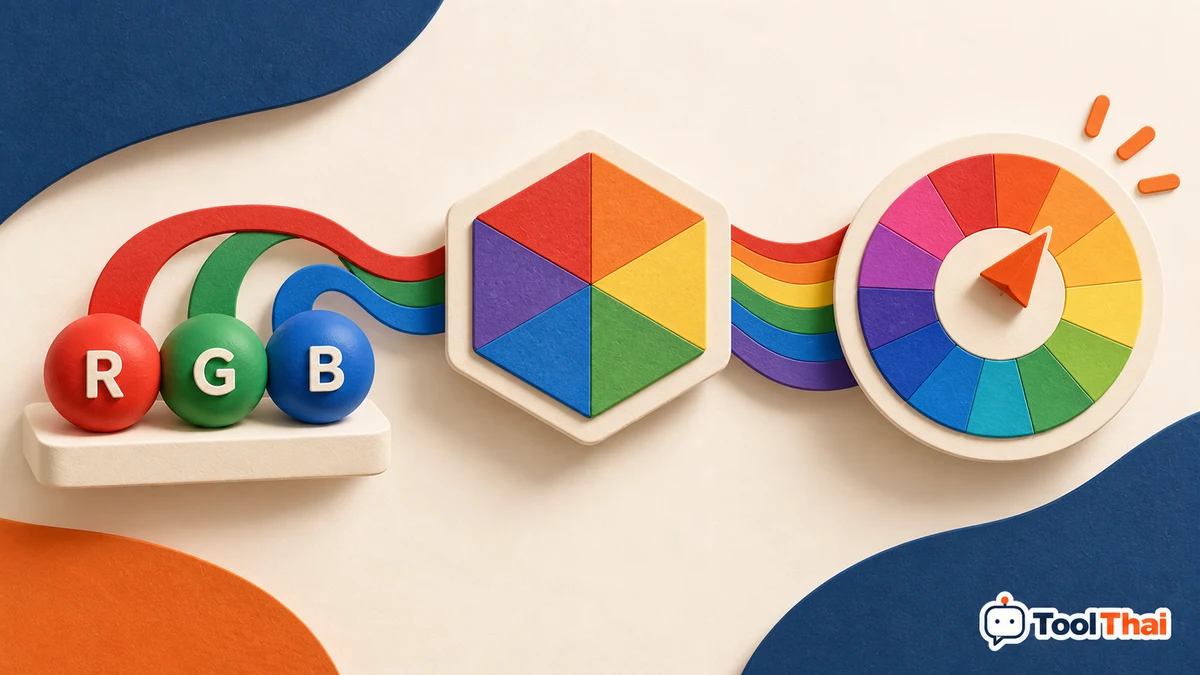 ภาพประกอบ แปลงรหัสสี HEX RGB และ HSL: HEX กับ RGB บอกค่าสีชุดเดียวกัน