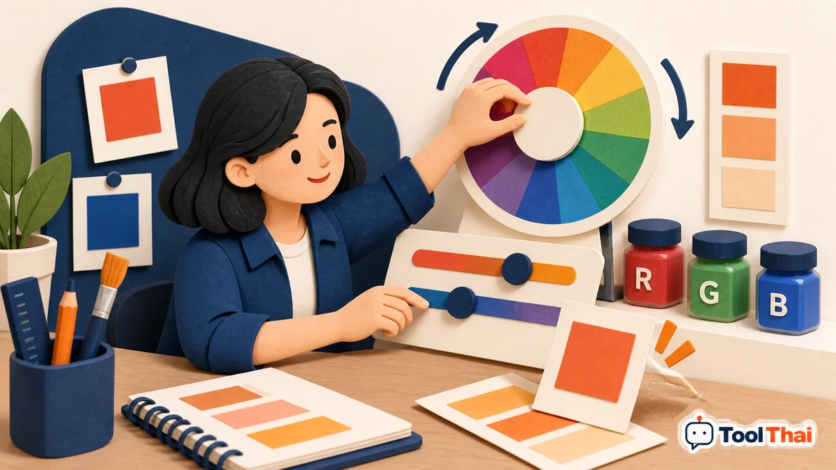 ภาพประกอบ วิธีใช้แปลงรหัสสี HEX RGB และ HSL
