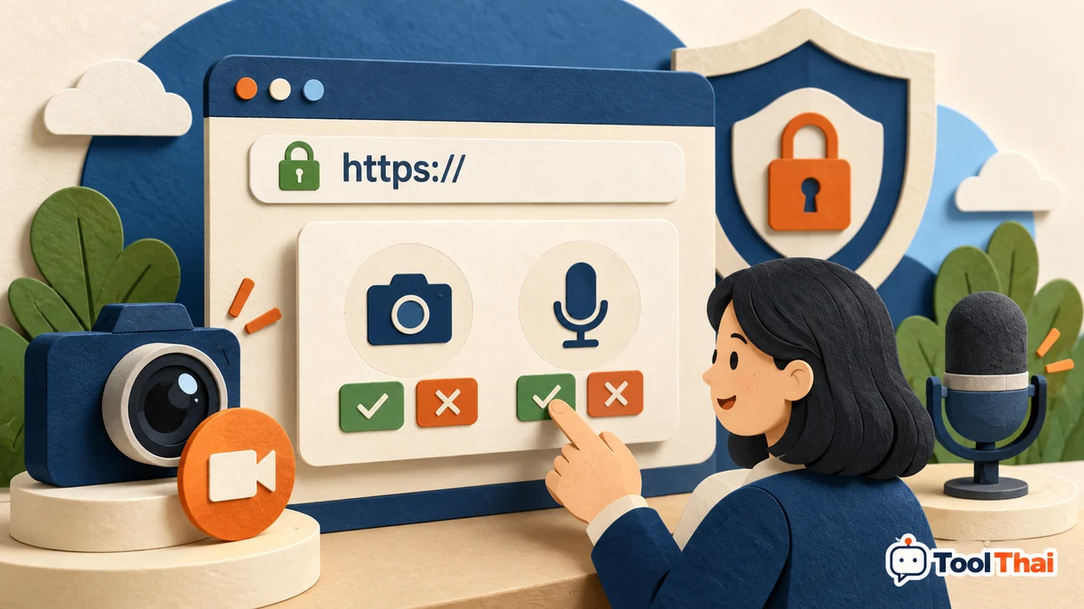 ภาพประกอบ Secure Context และสิทธิ์ใช้อุปกรณ์