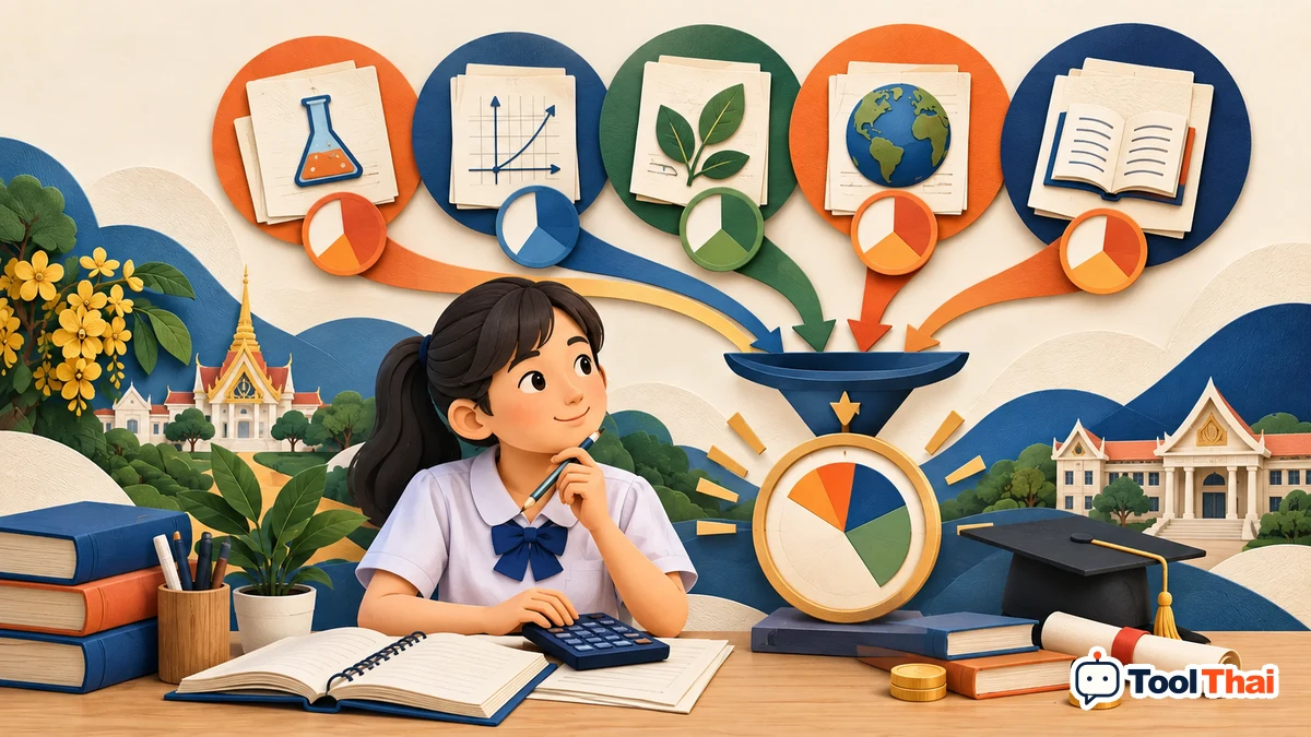 ภาพประกอบ คำนวณคะแนนถ่วงน้ำหนัก A-Level: หลักการและตัวอย่าง