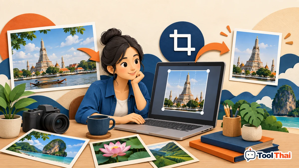 ภาพประกอบ ครอปรูปตามอัตราส่วนที่กำหนด: หลักการและตัวอย่าง