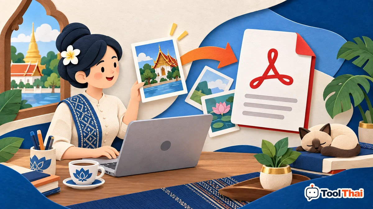 ภาพประกอบ แปลงรูปภาพเป็น PDF: หลักการและตัวอย่าง
