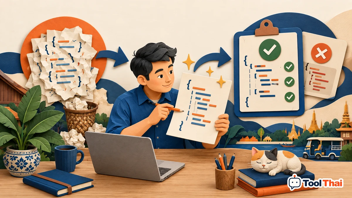 ภาพประกอบ จัดรูปแบบและตรวจความถูกต้องของ JSON: หลักการและตัวอย่าง