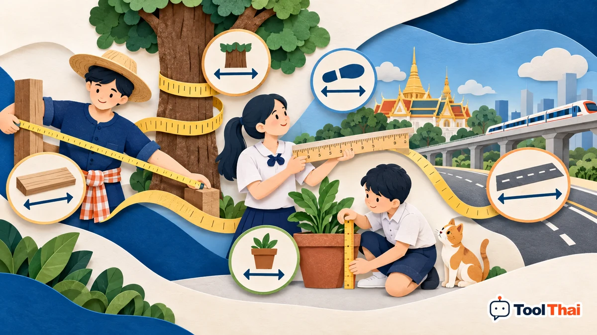 ภาพประกอบ แปลงหน่วยความยาว: หลักการและตัวอย่าง