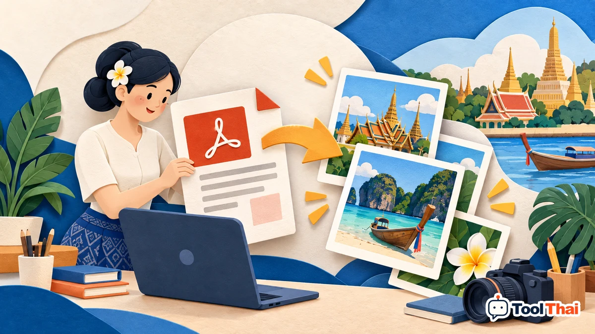 ภาพประกอบ แปลงหน้า PDF เป็นรูปภาพ: หลักการและตัวอย่าง
