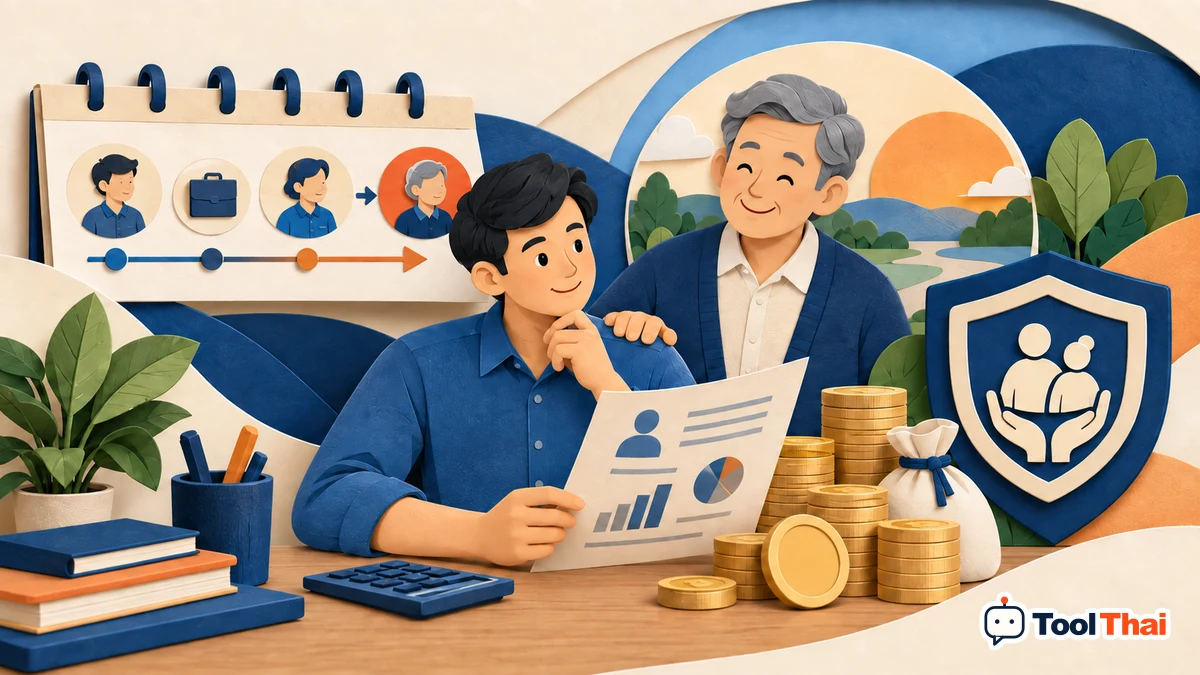 ภาพประกอบ คำนวณบำเหน็จและบำนาญชราภาพประกันสังคม: หลักการและตัวอย่าง