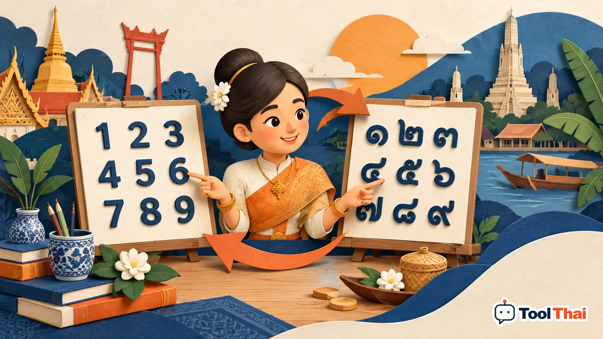 ภาพประกอบ แปลงเลขอารบิกเป็นเลขไทยและกลับกัน: หลักการและตัวอย่าง