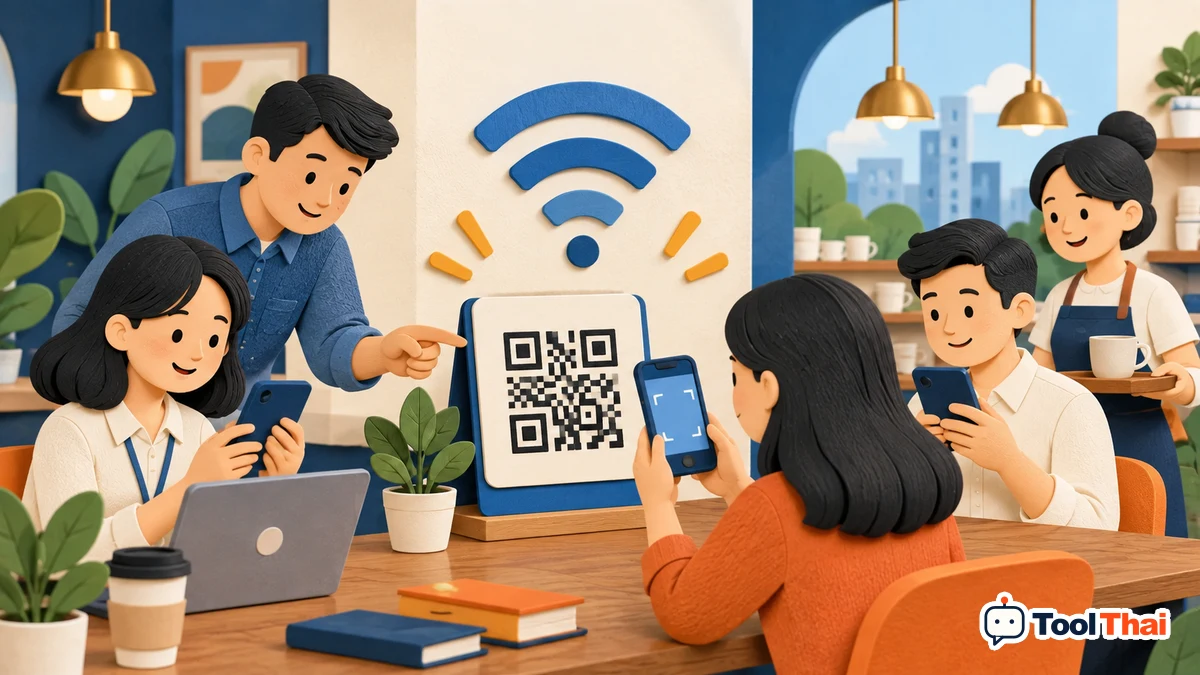 ภาพประกอบ สร้าง QR Code สำหรับเชื่อมต่อ Wi-Fi: หลักการและตัวอย่าง