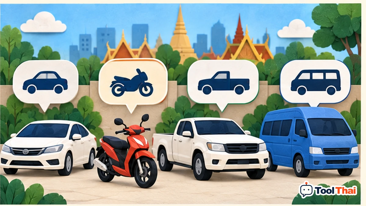ภาพประกอบ ประเภทรถ ในคำนวณภาษีรถยนต์และมอเตอร์ไซค์