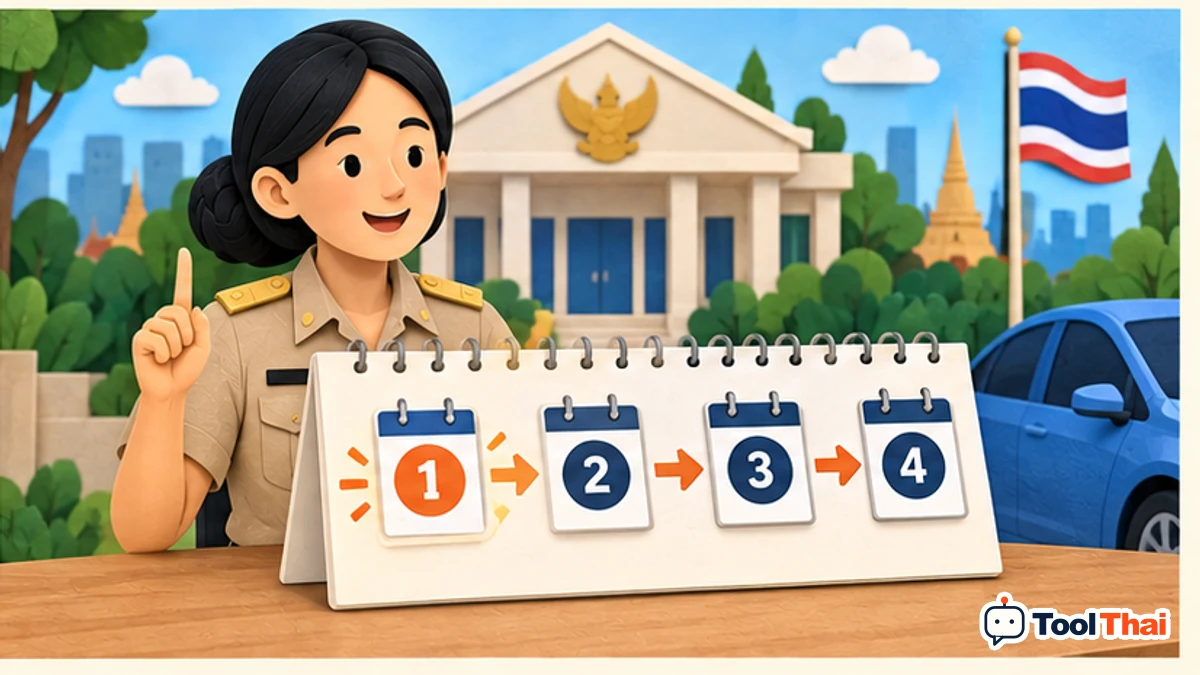 ภาพประกอบ ปีภาษีที่ต่อ นับปีแรกเป็น 1 ในคำนวณภาษีรถยนต์และมอเตอร์ไซค์