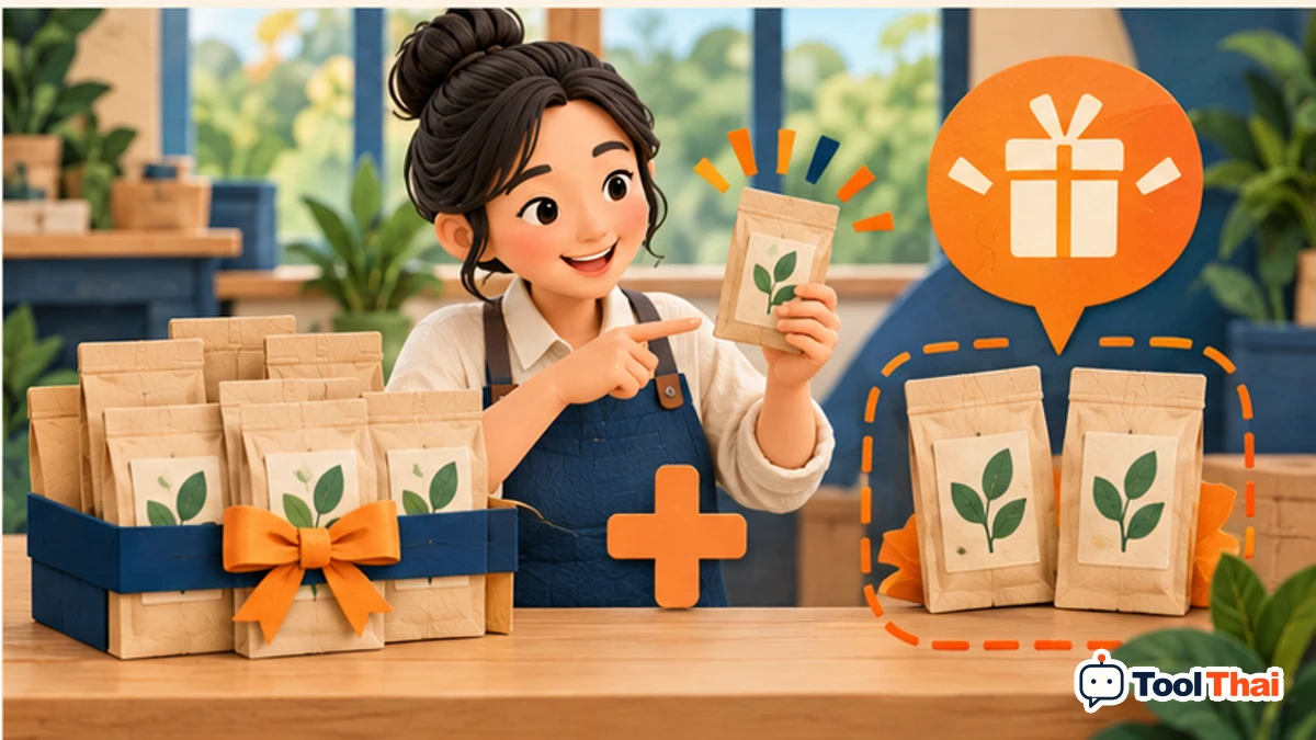 ภาพประกอบ จำนวนชิ้นแถม ในคำนวณกำไรจากโปรโมชั่นซื้อเป็นชุดและซื้อแถม