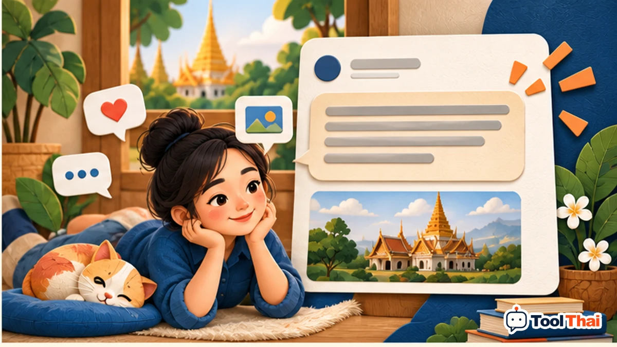 ภาพประกอบ แคปชัน ในตรวจความยาวแคปชันและจัดบรรทัดก่อนโพสต์