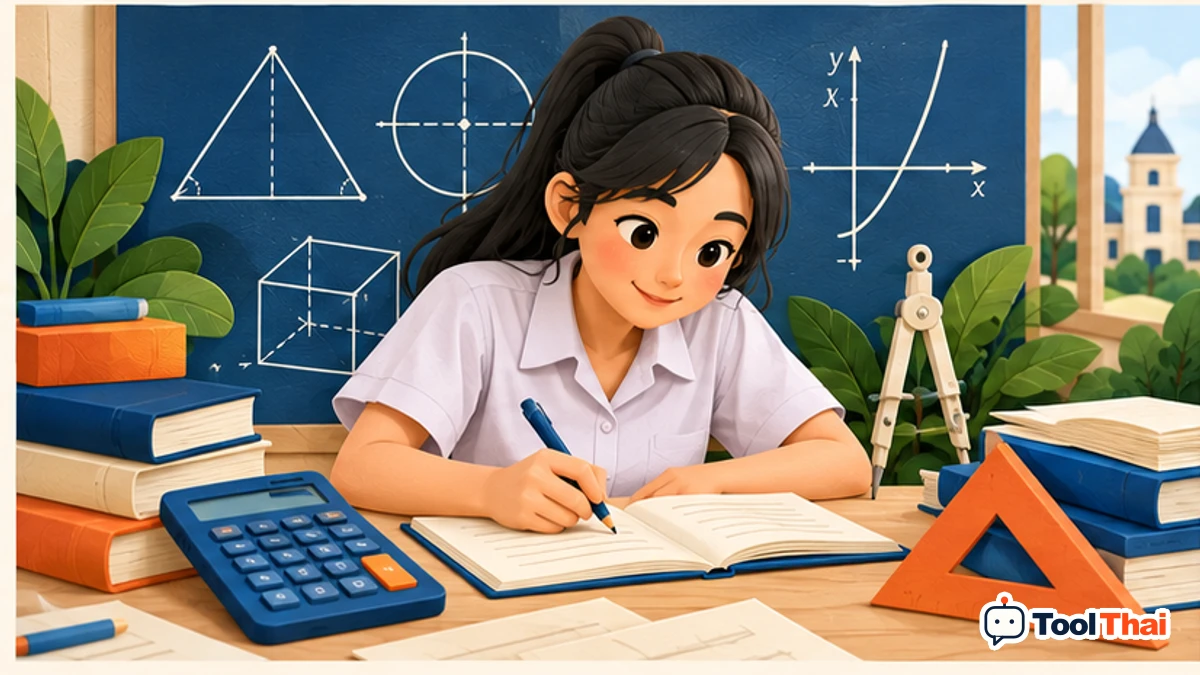 ภาพประกอบ A-Level คณิตศาสตร์ 1 ในคำนวณคะแนนรวม กสพท
