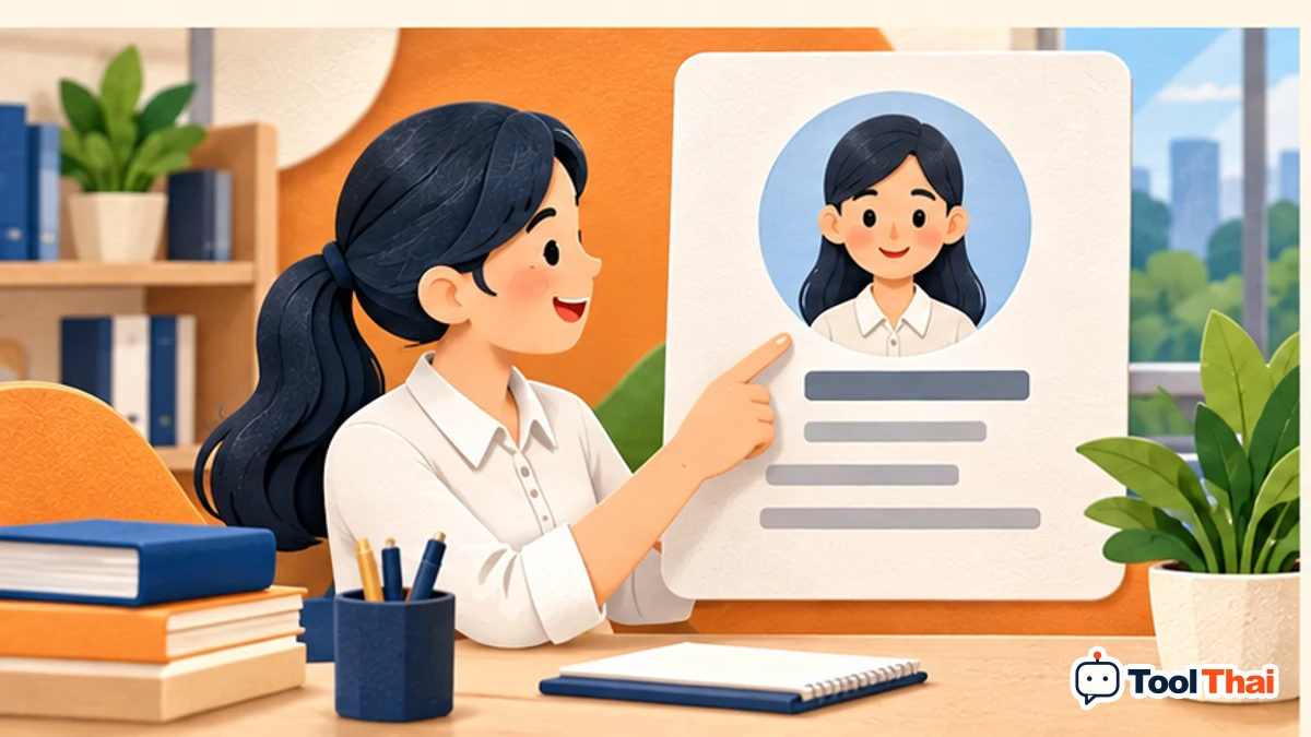 ภาพประกอบ ชื่อบุคคล ในสร้างหนังสือรับรองการทำงาน