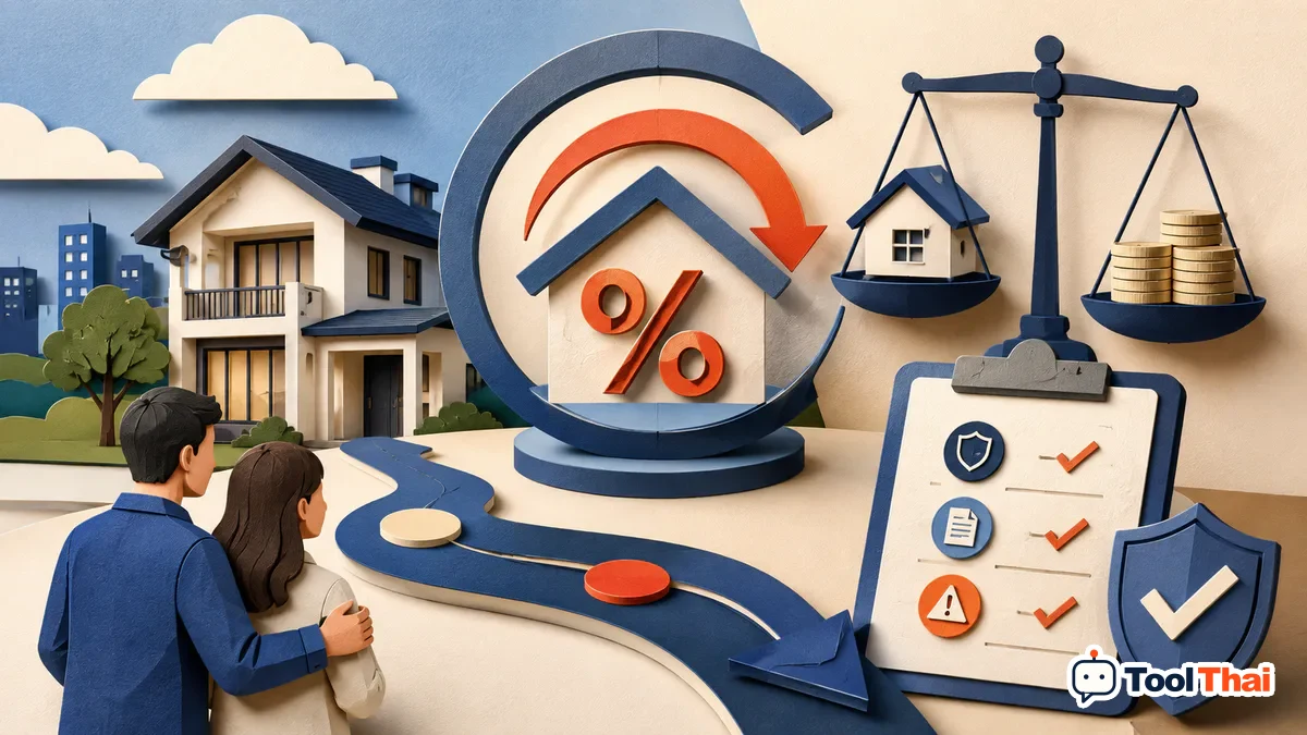 ภาพอธิบายคำศัพท์ ดอกเบี้ยใหม่ หลังปีที่ 3 สำหรับคำนวณ Refinance บ้านคุ้มหรือไม่