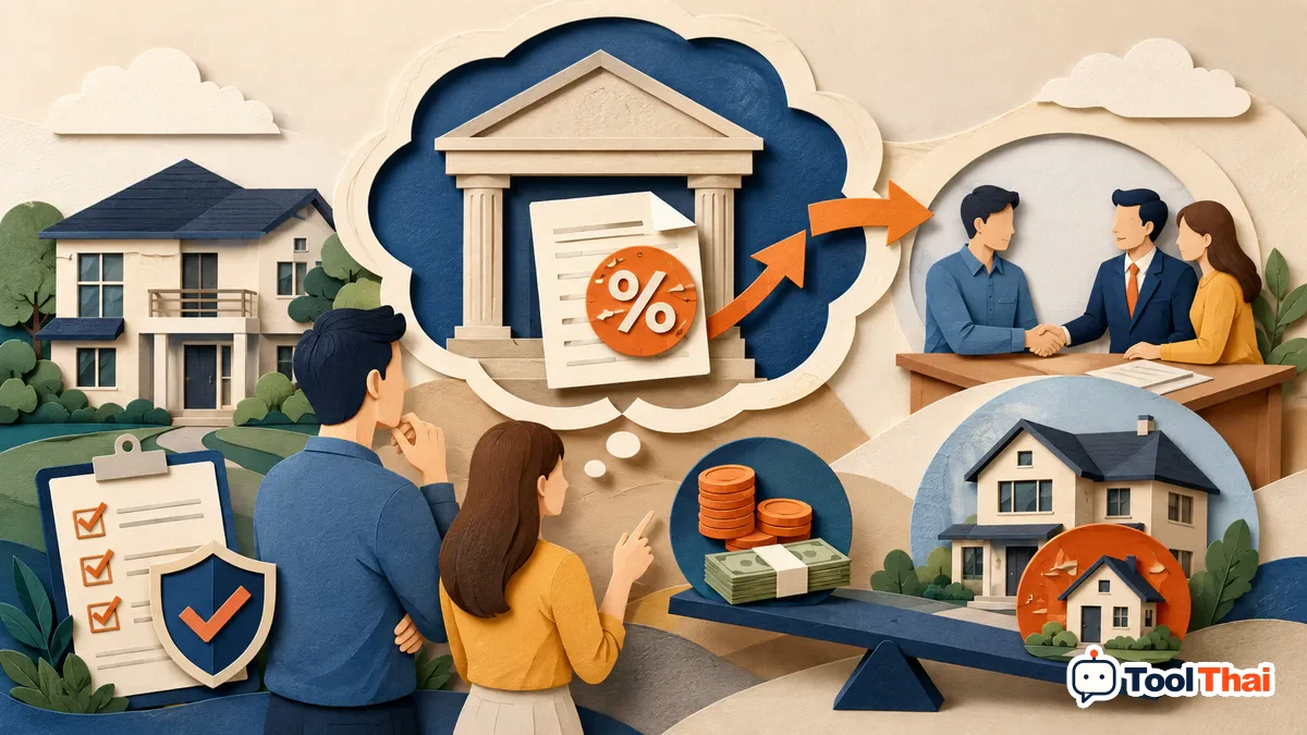 ภาพอธิบายคำศัพท์ ดอกเบี้ยธนาคารเดิม สำหรับคำนวณ Refinance บ้านคุ้มหรือไม่