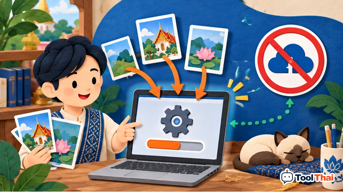 ภาพประกอบ เลือกไฟล์ (ได้หลายไฟล์) ในแปลงรูปภาพเป็น PDF