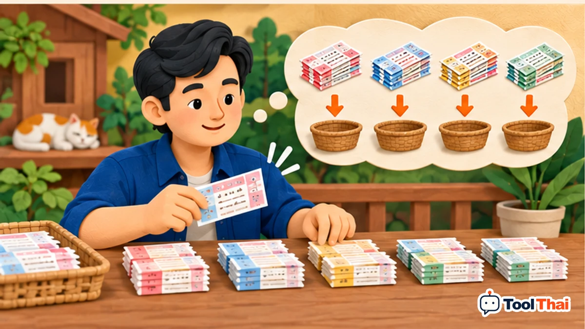 ภาพประกอบ จำนวนชุดที่ซื้อไม่ซ้ำ ในคำนวณความน่าจะเป็นของการถูกรางวัล