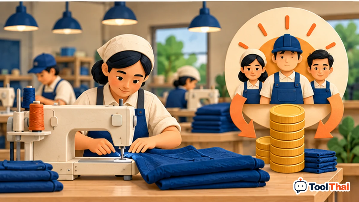 ภาพประกอบ ค่าแรงผลิตรวม ในคำนวณต้นทุนการผลิตและต้นทุนต่อหน่วย