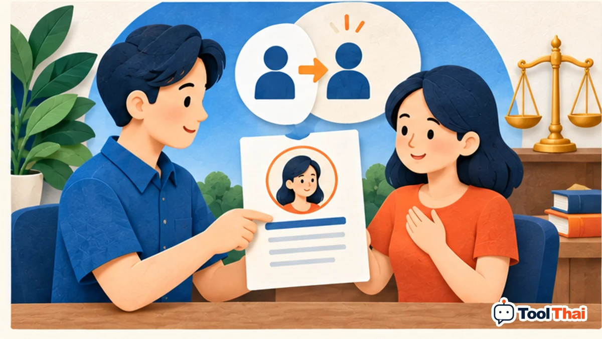 ภาพประกอบ ชื่อผู้รับมอบอำนาจ ในสร้างหนังสือมอบอำนาจจากแบบฟอร์ม