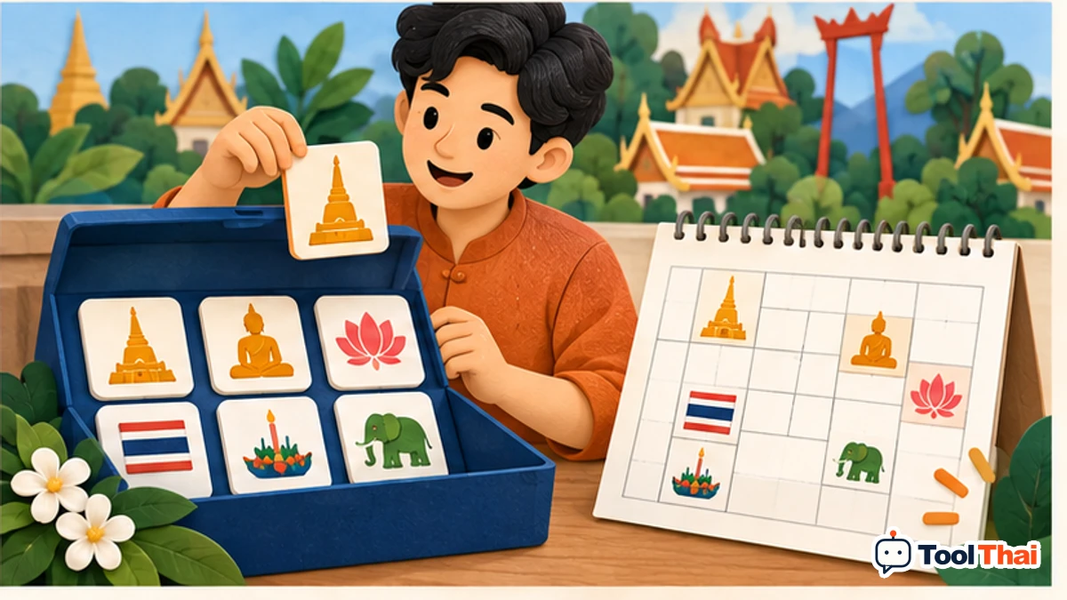 ภาพประกอบ ชุดวันหยุด ในสร้างปฏิทินรายเดือนพร้อมวันหยุดไทยสำหรับพิมพ์