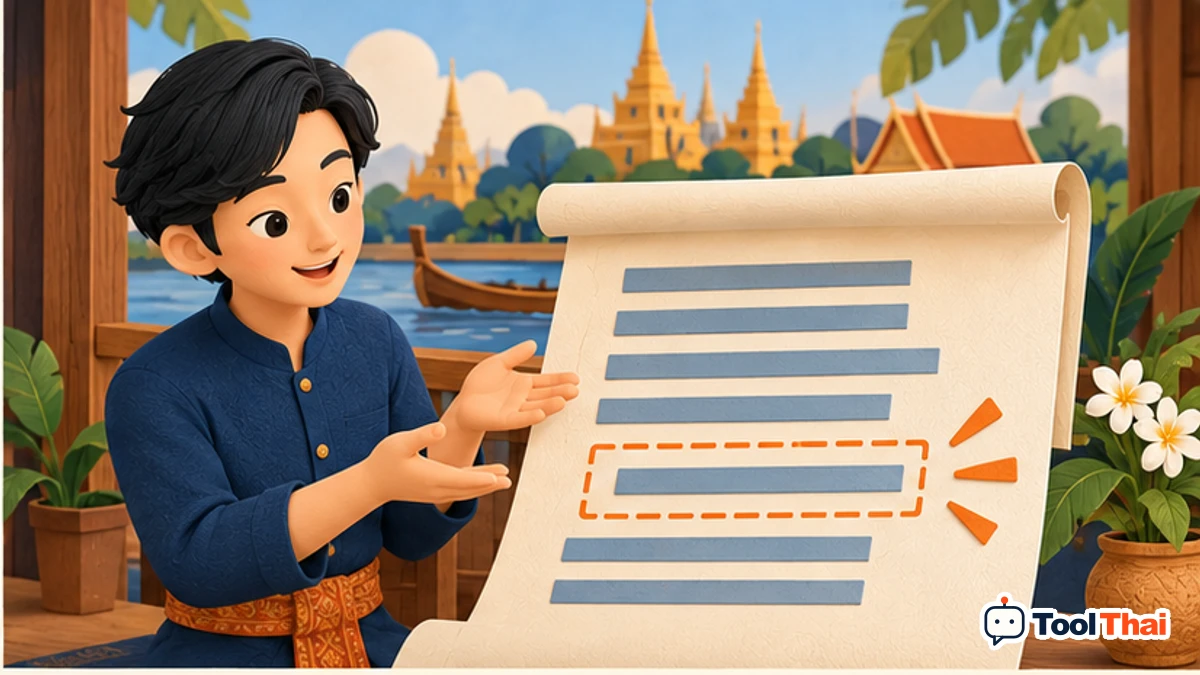 ภาพประกอบ ข้อความ ในลบช่องว่างเกินและจัดรูปแบบข้อความ