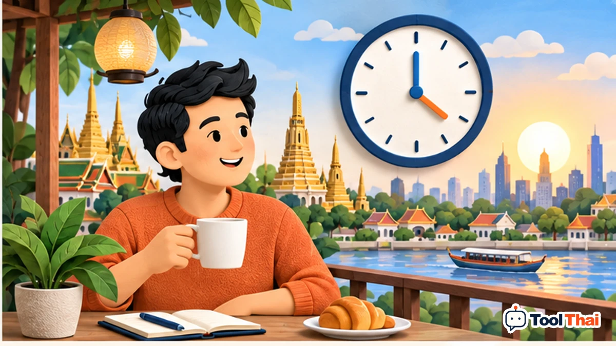 ภาพประกอบ วันเวลาในเมืองต้นทาง ในแปลงเขตเวลาและหาเวลานัดประชุมร่วมกัน
