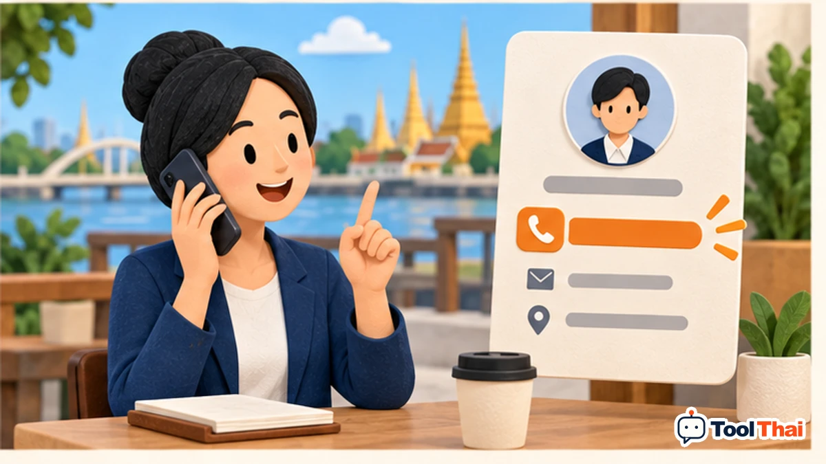 ภาพประกอบ เบอร์โทร ในสร้าง QR Code นามบัตร vCard