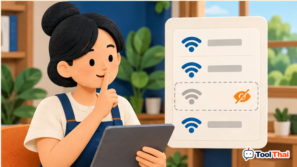 ภาพประกอบ ซ่อนชื่อเครือข่าย ในสร้าง QR Code สำหรับเชื่อมต่อ Wi-Fi
