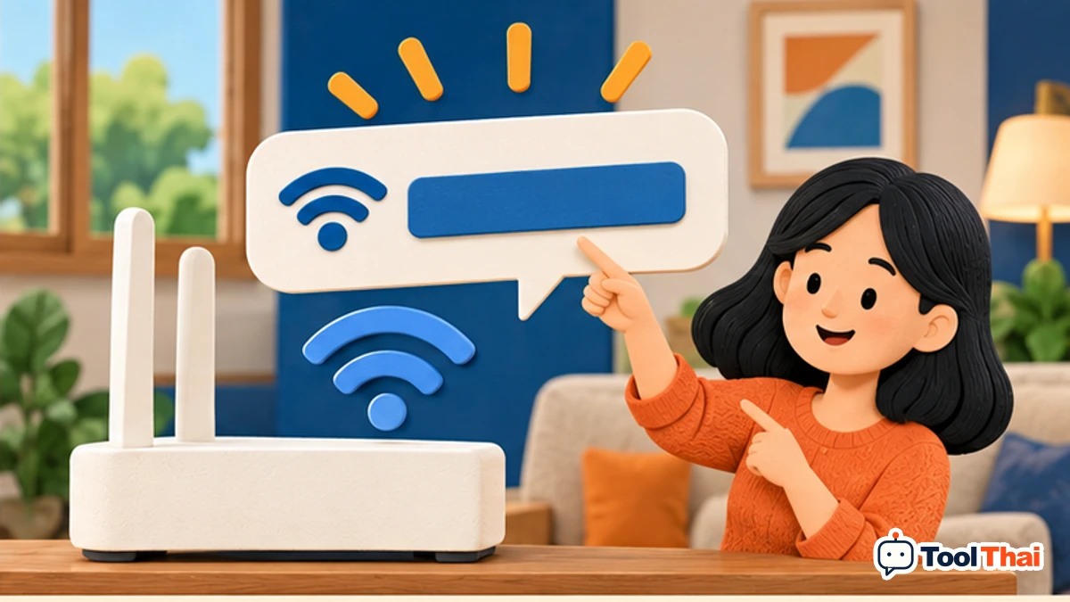 ภาพประกอบ ชื่อ Wi-Fi (SSID) ในสร้าง QR Code สำหรับเชื่อมต่อ Wi-Fi