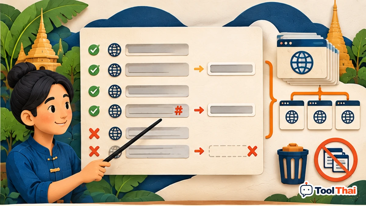 ภาพประกอบ URL เต็ม หนึ่งรายการต่อบรรทัด ในสร้าง XML Sitemap จากรายการ URL