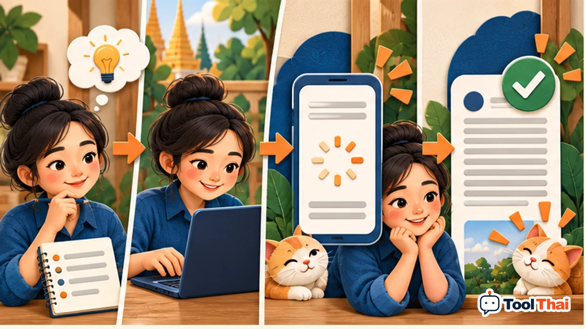 ภาพประกอบ วิธีใช้ตรวจความยาวแคปชันและจัดบรรทัดก่อนโพสต์ ทีละขั้น