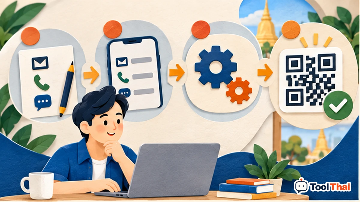ภาพประกอบ วิธีใช้สร้าง QR Code สำหรับอีเมล โทรศัพท์ และ SMS ทีละขั้น