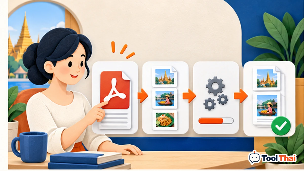 ภาพประกอบ วิธีใช้แยกไฟล์และดึงเฉพาะหน้าจาก PDF ทีละขั้น