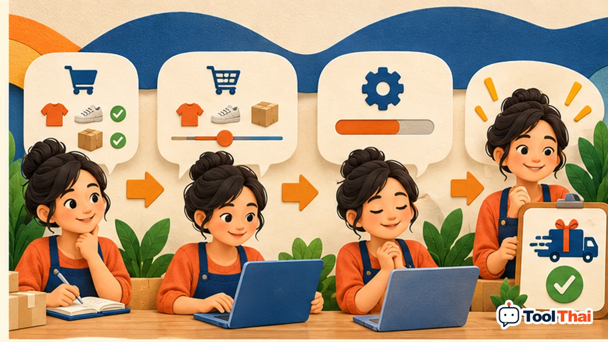 ภาพประกอบ วิธีใช้คำนวณยอดซื้อขั้นต่ำสำหรับโปรโมชั่นส่งฟรี ทีละขั้น