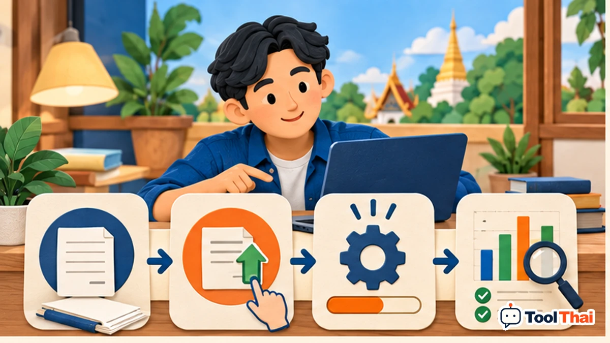 ภาพประกอบ วิธีใช้สรุปความถี่ตัวเลขจากข้อมูลย้อนหลังที่อัปโหลด ทีละขั้น