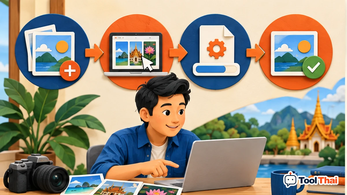ภาพประกอบ วิธีใช้แปลงรูปภาพ JPG, PNG และ WebP ทีละขั้น