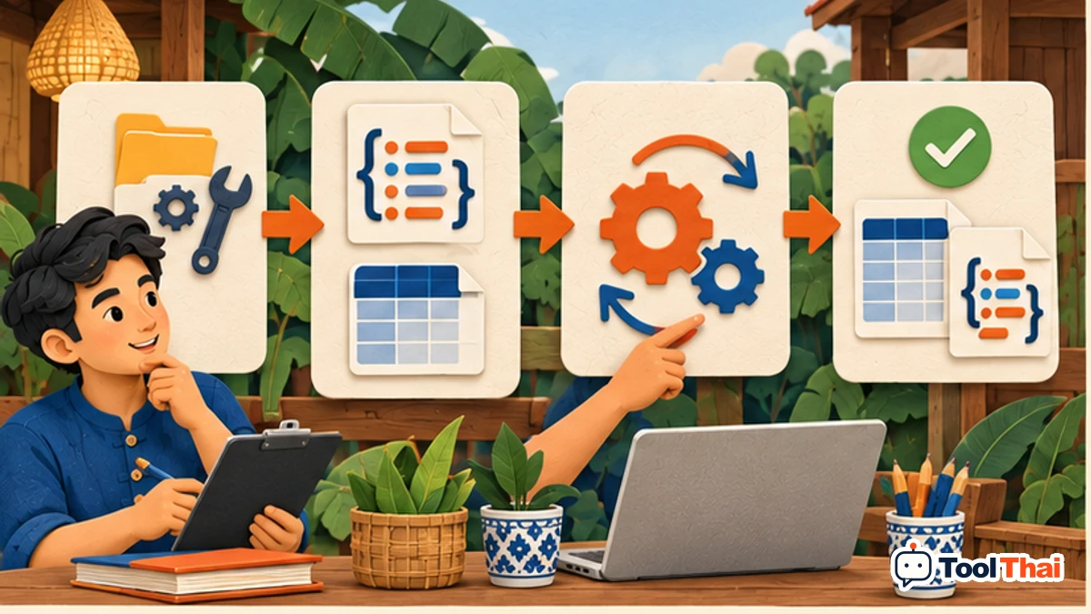 ภาพประกอบ วิธีใช้แปลง JSON เป็น CSV และ CSV เป็น JSON ทีละขั้น