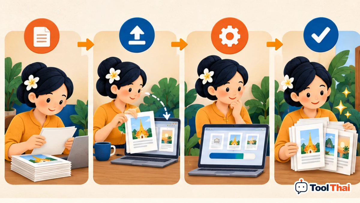 ภาพประกอบ วิธีใช้จัดเรียง หมุน และลบหน้า PDF ทีละขั้น
