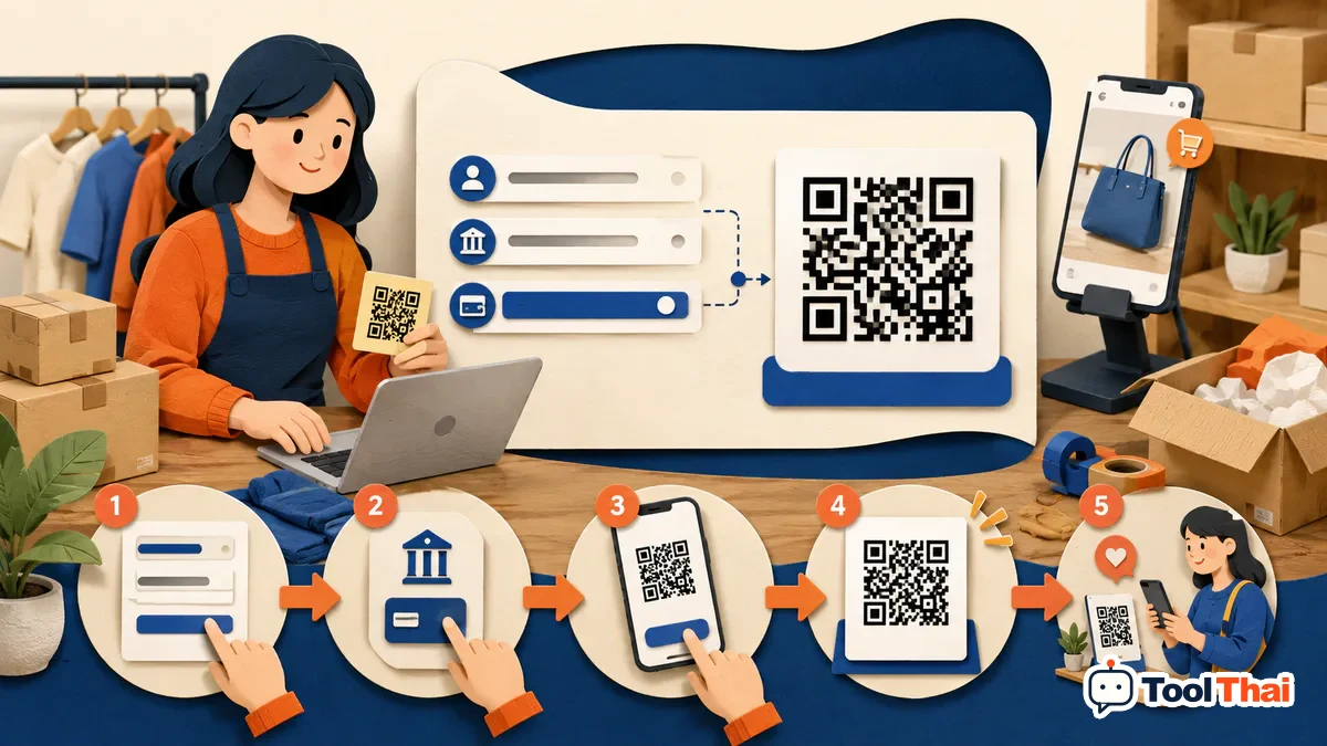 ภาพประกอบคู่มือสร้าง QR Code PromptPay
